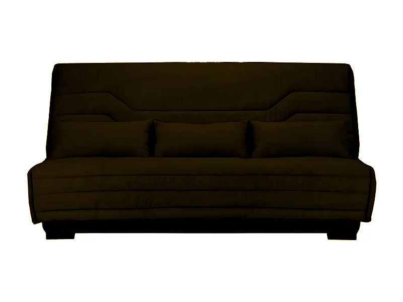 Canapé Clic Clac nouveau tissu avec coffre matelas Bultex 15cm Bianca 140x200-Couleur Marron Foncé