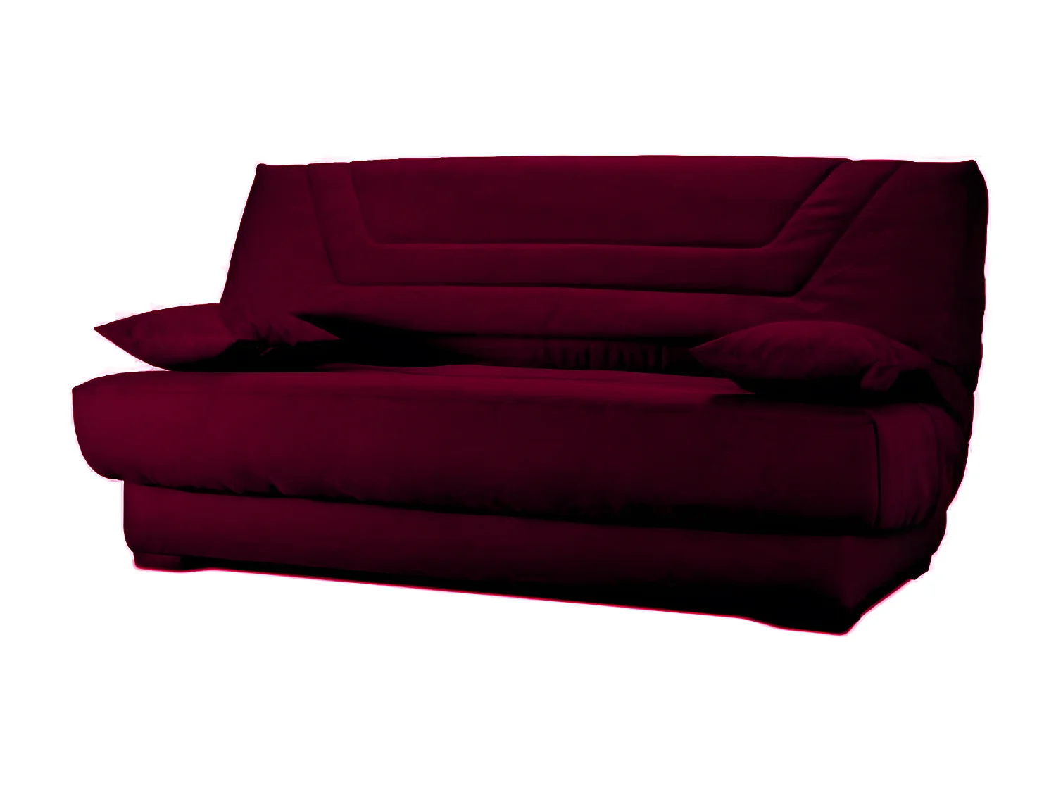 Canapé clic clac tissu avec rangement matelas Bultex 20cm Sabor 193cm-Couleur Bordeaux