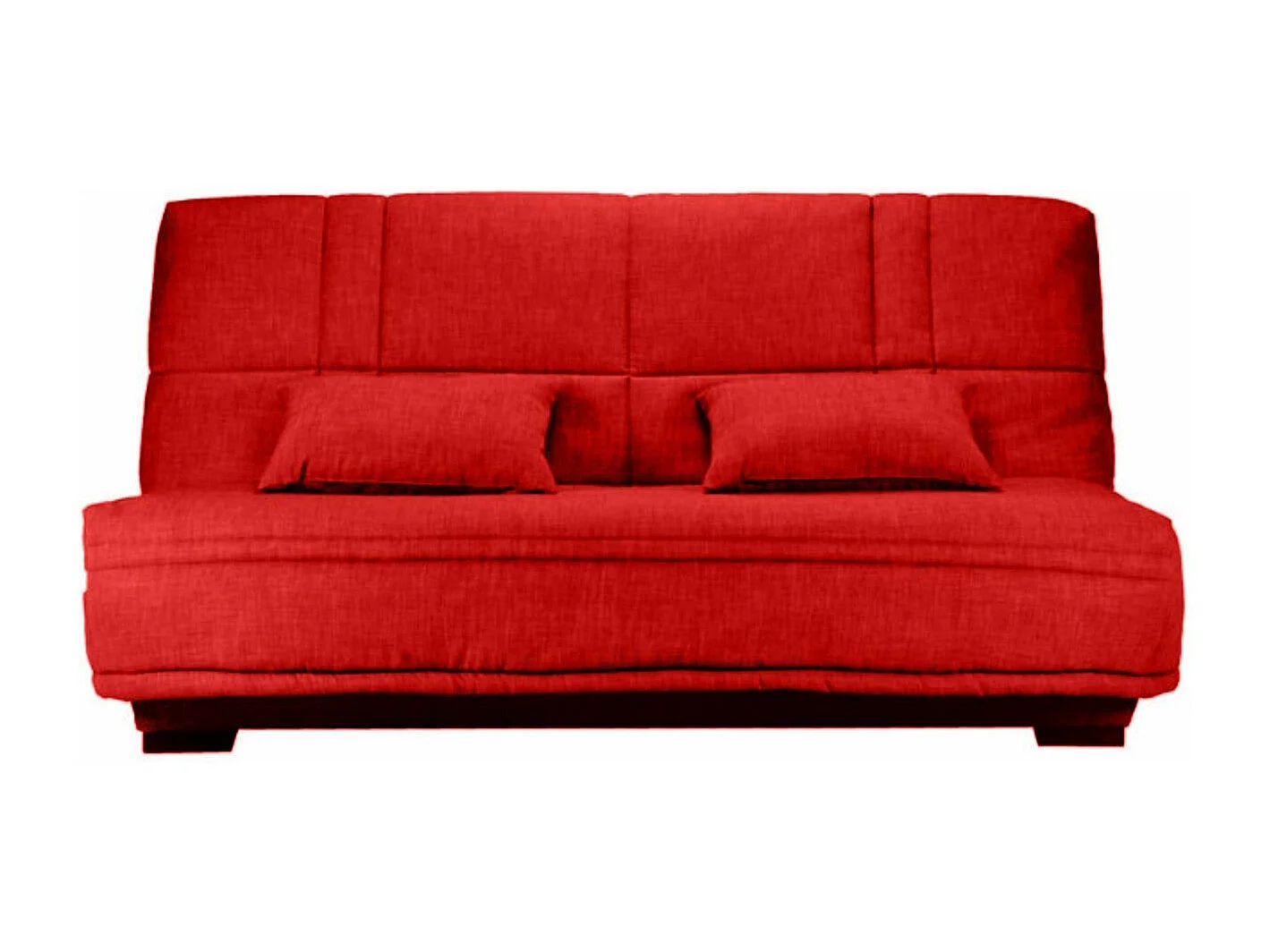 Canapé clic clac tissu avec rangement matelas Starlux 17cm Minel 207cm-Couleur Rouge