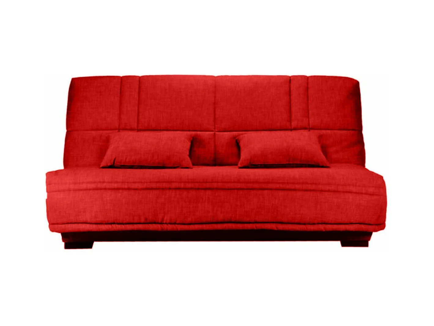 Canapé clic clac tissu avec rangement matelas Starlux 17cm Minel 207cm-Couleur Rouge