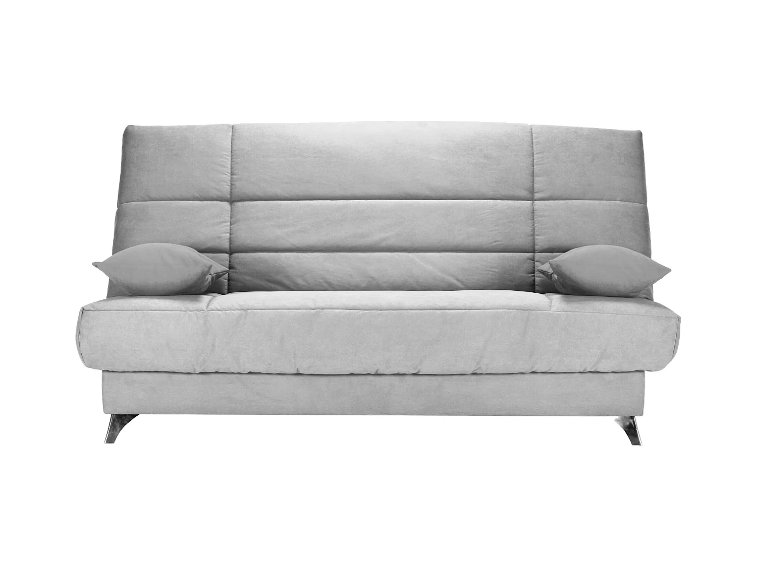 Banquette Clic-clac tissu 130x190 matelas Bultex 14cm avec rangement Belax-Couleur Gris perle