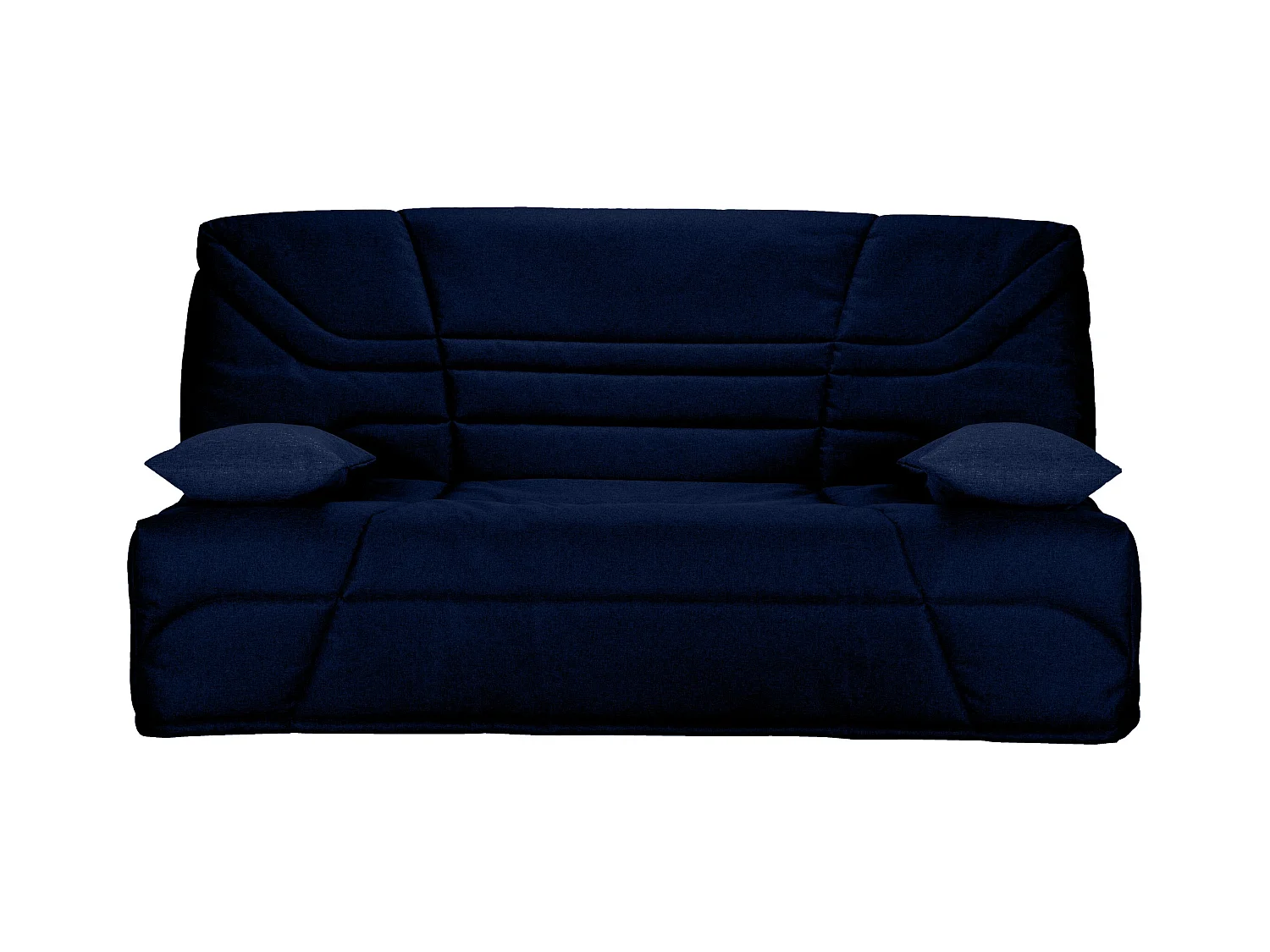 Banquette clic clac tissu 130x190 matelas Starbed 13cm avec coffre de rangement Raka-Couleur Bleu foncé