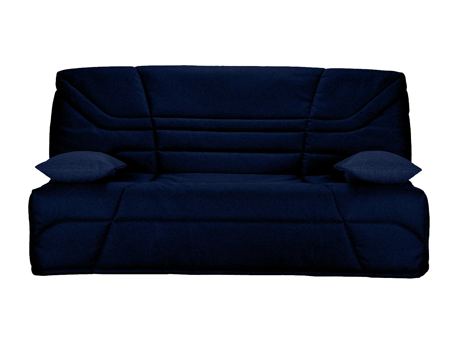 Banquette clic clac tissu 130x190 matelas Starbed 13cm avec coffre de rangement Raka-Couleur Bleu foncé