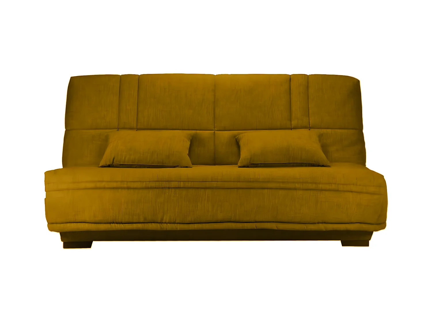 Canapé clic clac tissu avec rangement matelas Starlux 17cm Minel 207cm-Couleur Jaune miel