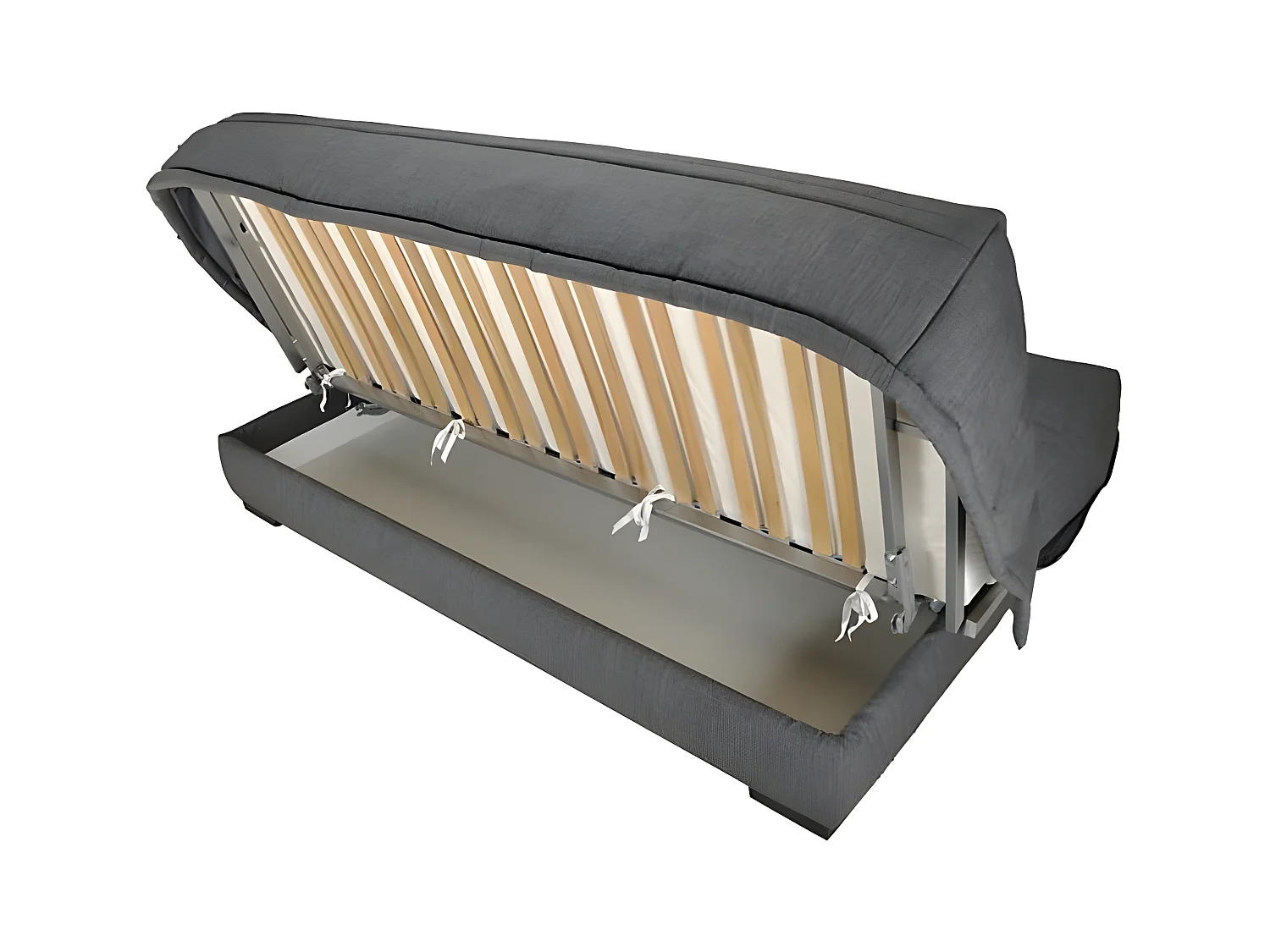 Canapé clic clac tissu avec rangement matelas Starlux 17cm Minel 207cm-Couleur Jaune miel