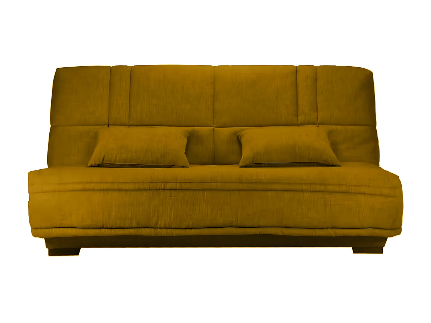 Canapé clic clac tissu avec rangement matelas Starlux 17cm Minel 207cm-Couleur Jaune miel