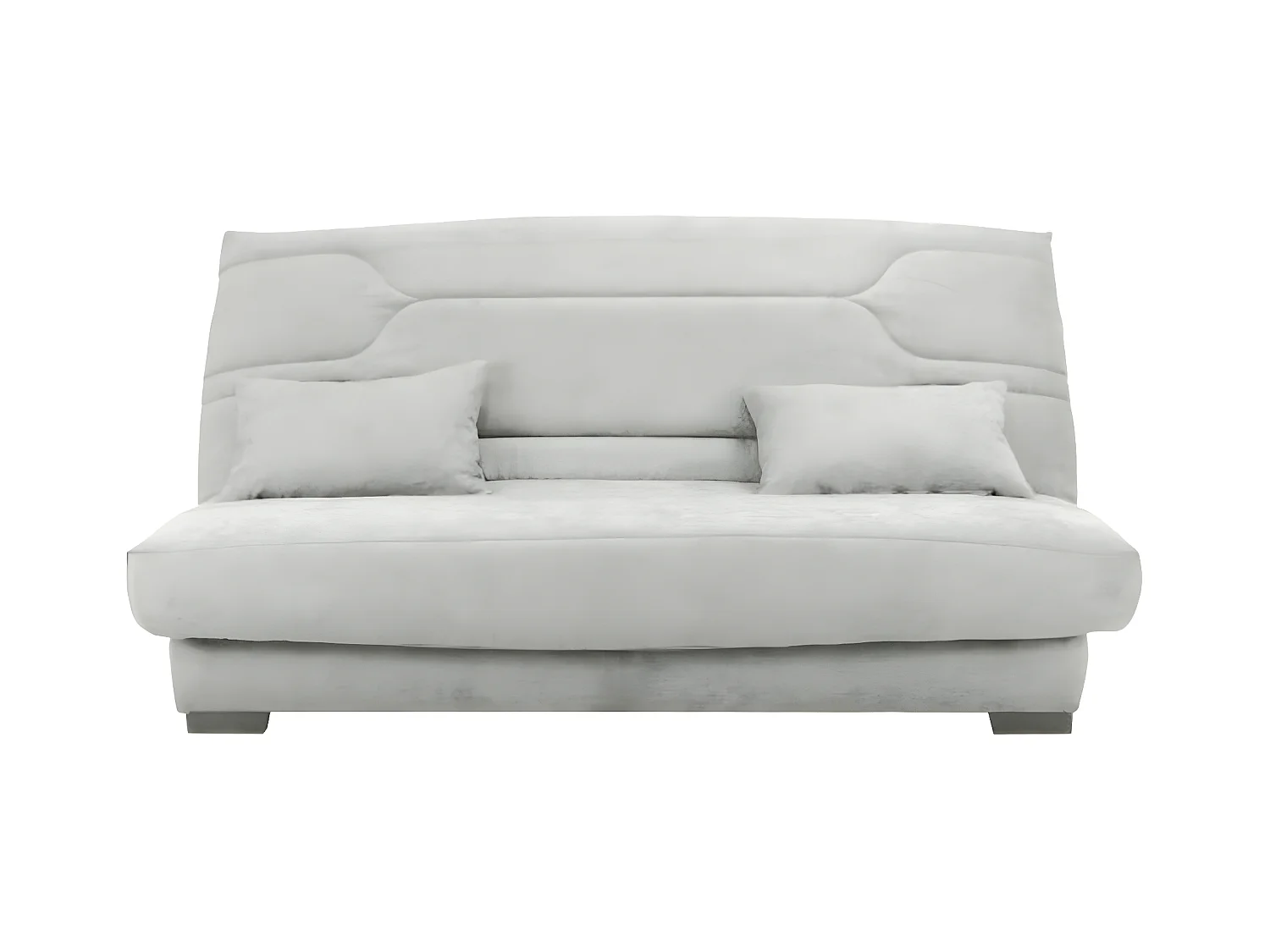 Canapé clic clac tissu avec rangement matelas Bultex 15cm Balkoa 207cm-Couleur Gris Souris