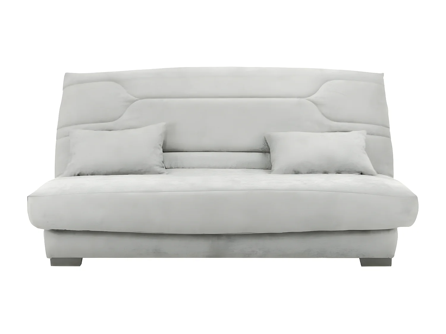 Canapé clic clac tissu avec rangement matelas Bultex 15cm Balkoa 207cm-Couleur Gris Souris