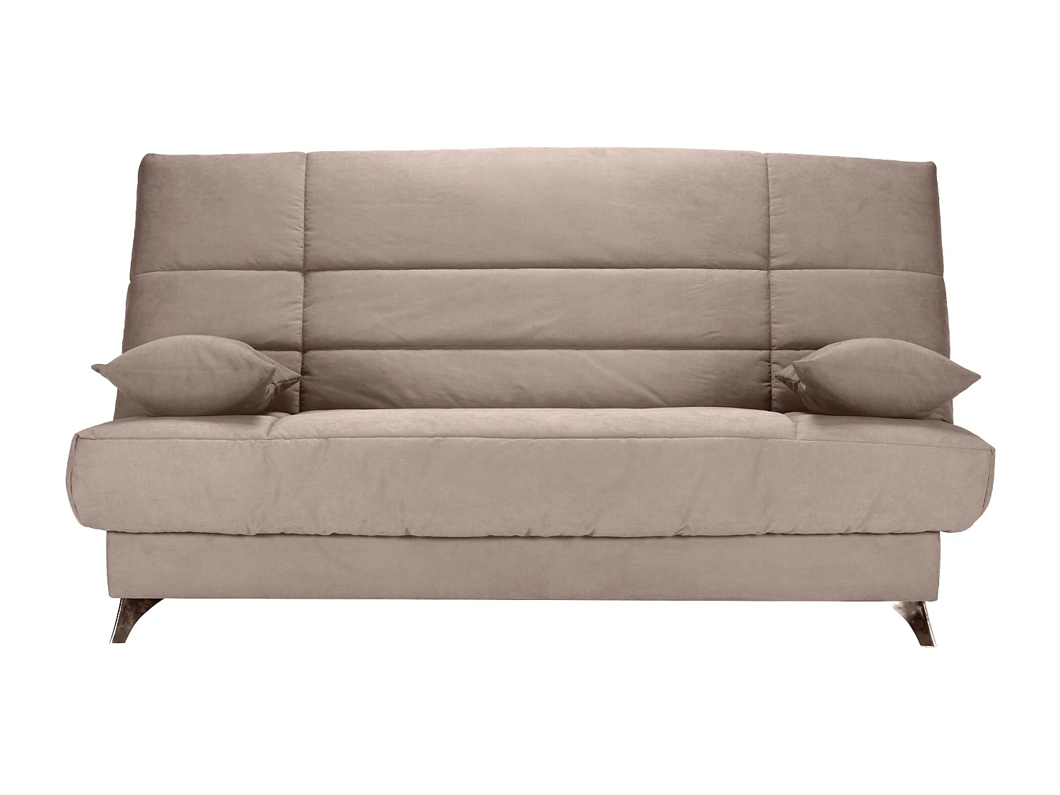 Banquette Clic-clac tissu 130x190 matelas Bultex 14cm avec rangement Belax-Couleur Taupe