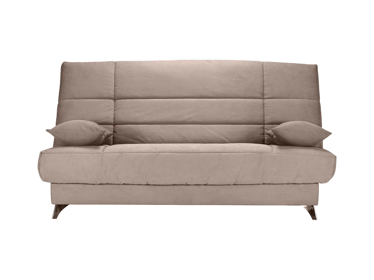 Banquette Clic-clac tissu 130x190 matelas Bultex 14cm avec rangement Belax-Couleur Taupe