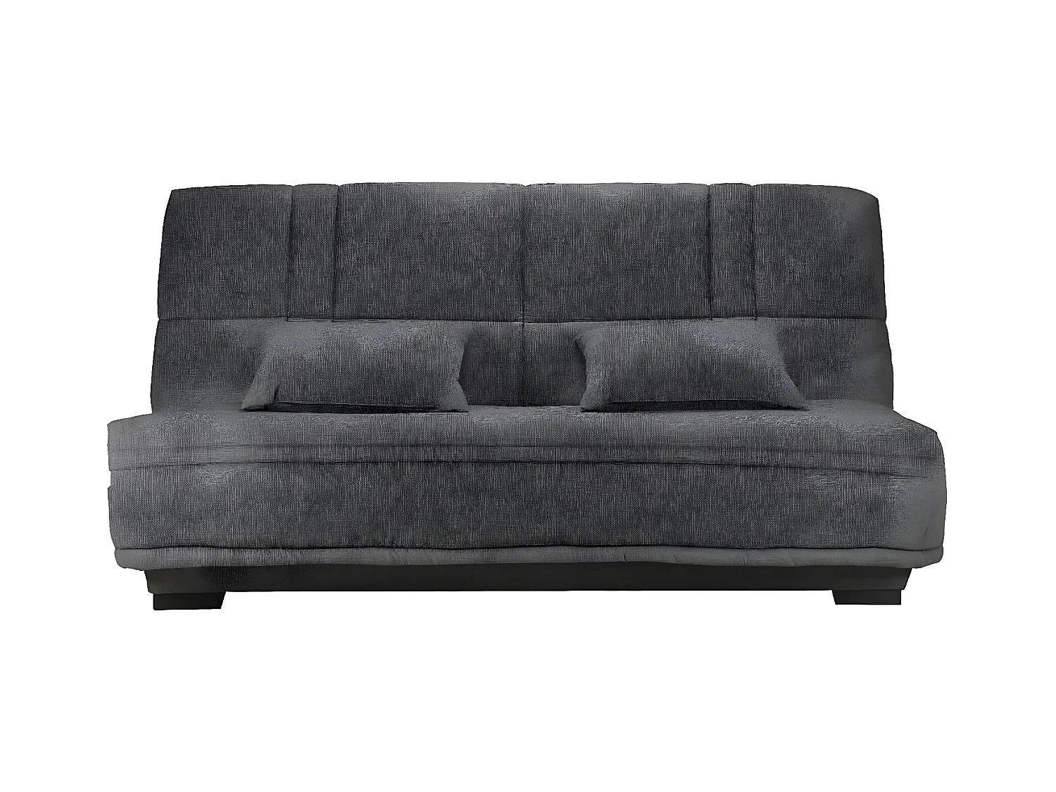 Canapé clic clac tissu avec rangement matelas Starlux 17cm Minel 207cm-Couleur Gris foncé chiné
