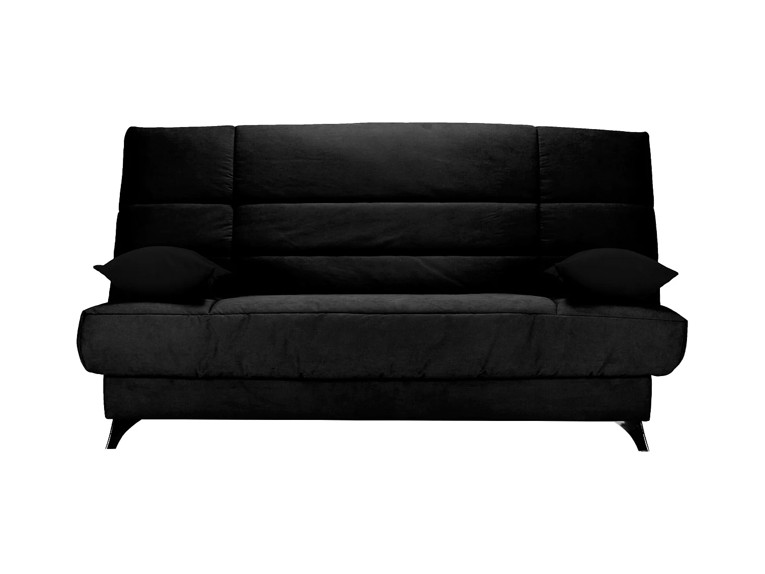 Banquette Clic-clac tissu 130x190 matelas Bultex 14cm avec rangement Belax-Couleur Noir