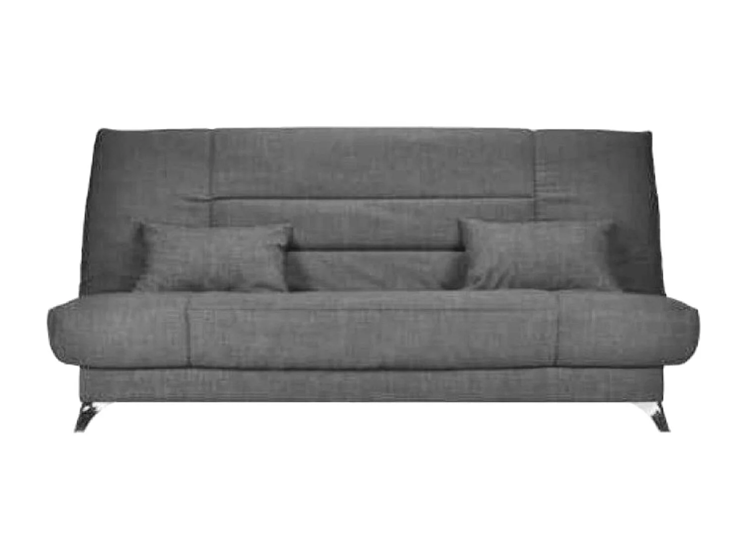 Banquette Clic-clac tissu 130x190 matelas Starflex 13cm avec rangement Kalix-Couleur Gris clair chiné