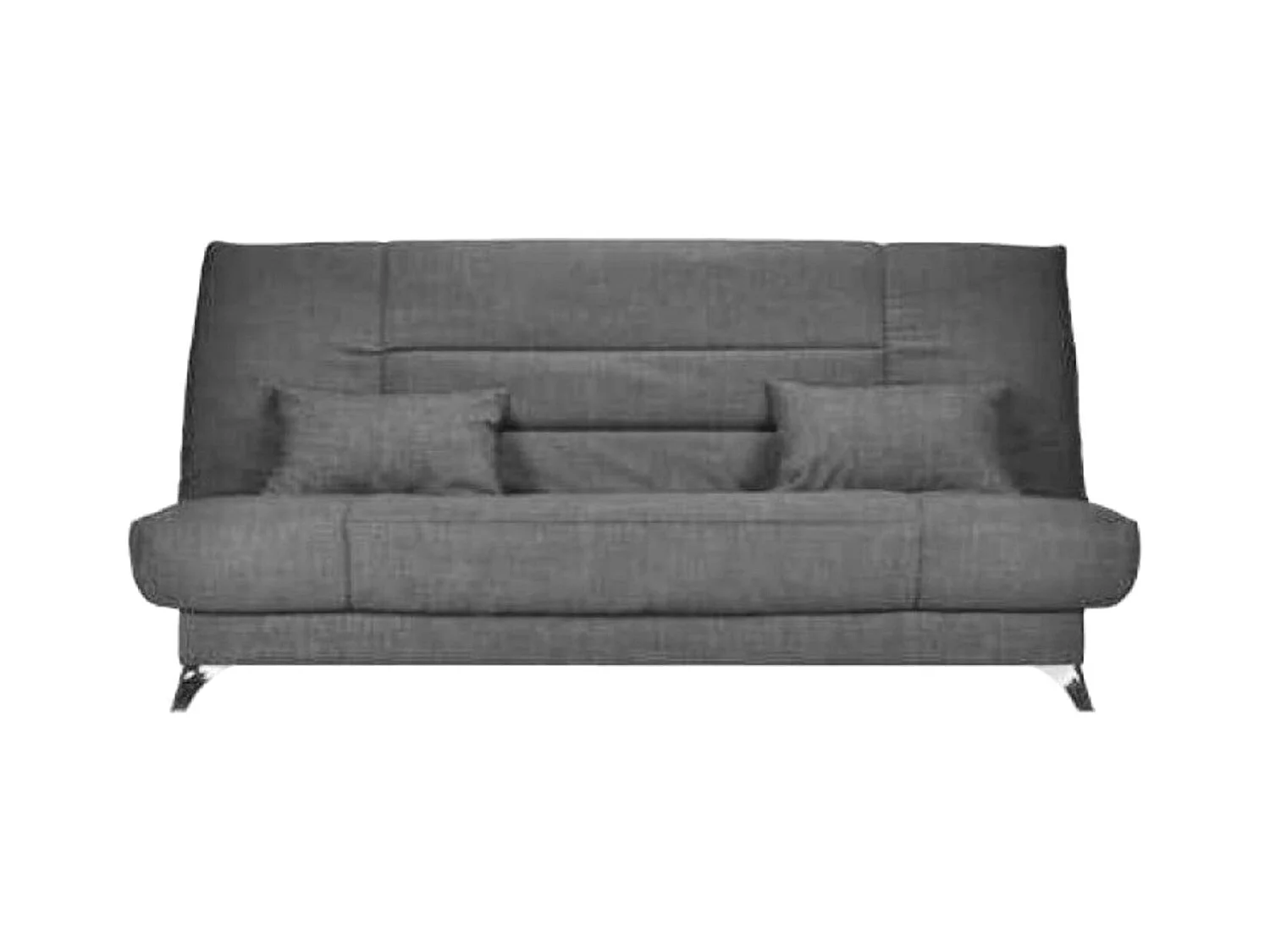 Banquette Clic-clac tissu 130x190 matelas Starflex 13cm avec rangement Kalix-Couleur Gris clair chiné