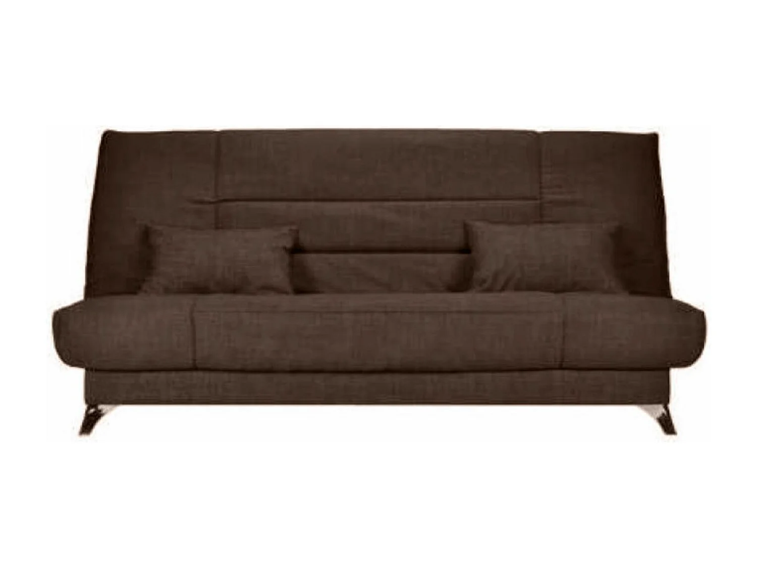 Banquette Clic-clac tissu 130x190 matelas Starflex 13cm avec rangement Kalix-Couleur Marron