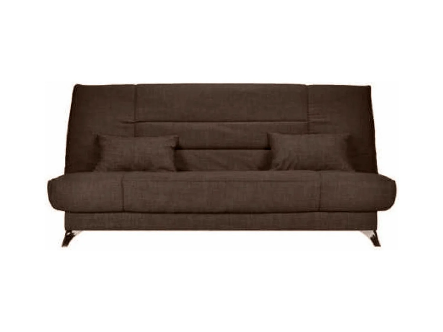 Banquette Clic-clac tissu 130x190 matelas Starflex 13cm avec rangement Kalix-Couleur Marron