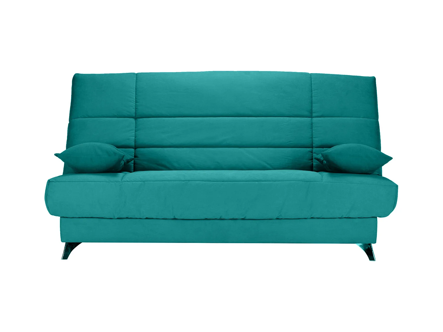 Banquette Clic-clac tissu 130x190 matelas Bultex 14cm avec rangement Belax-Couleur Vert emeraude