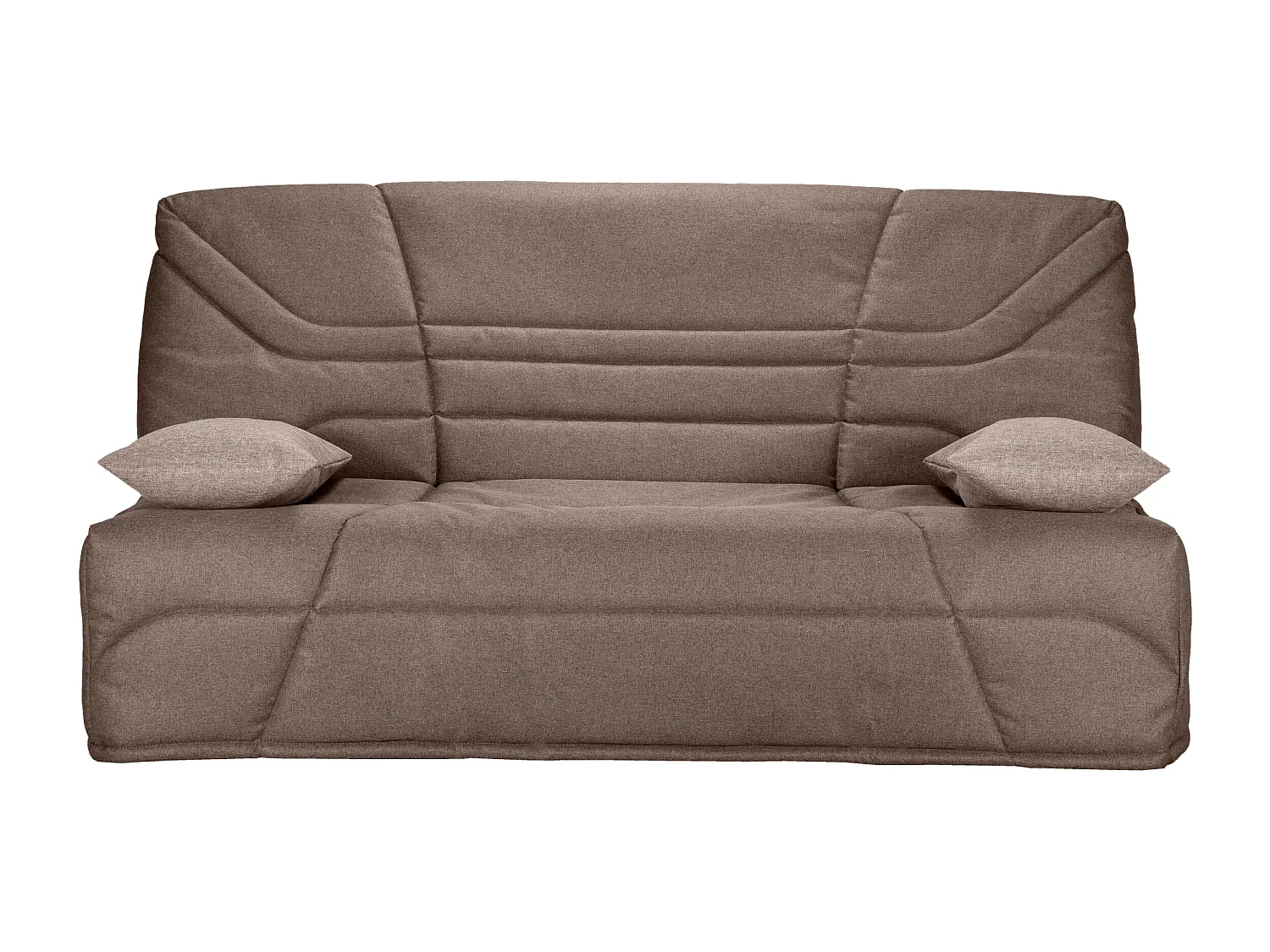 Banquette clic clac tissu 130x190 matelas Starbed 13cm avec coffre de rangement Raka-Couleur Taupe