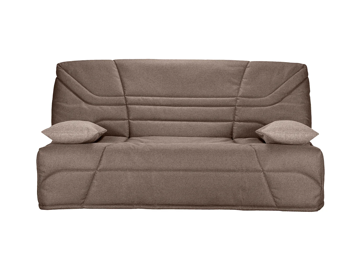 Banquette clic clac tissu 130x190 matelas Starbed 13cm avec coffre de rangement Raka-Couleur Taupe