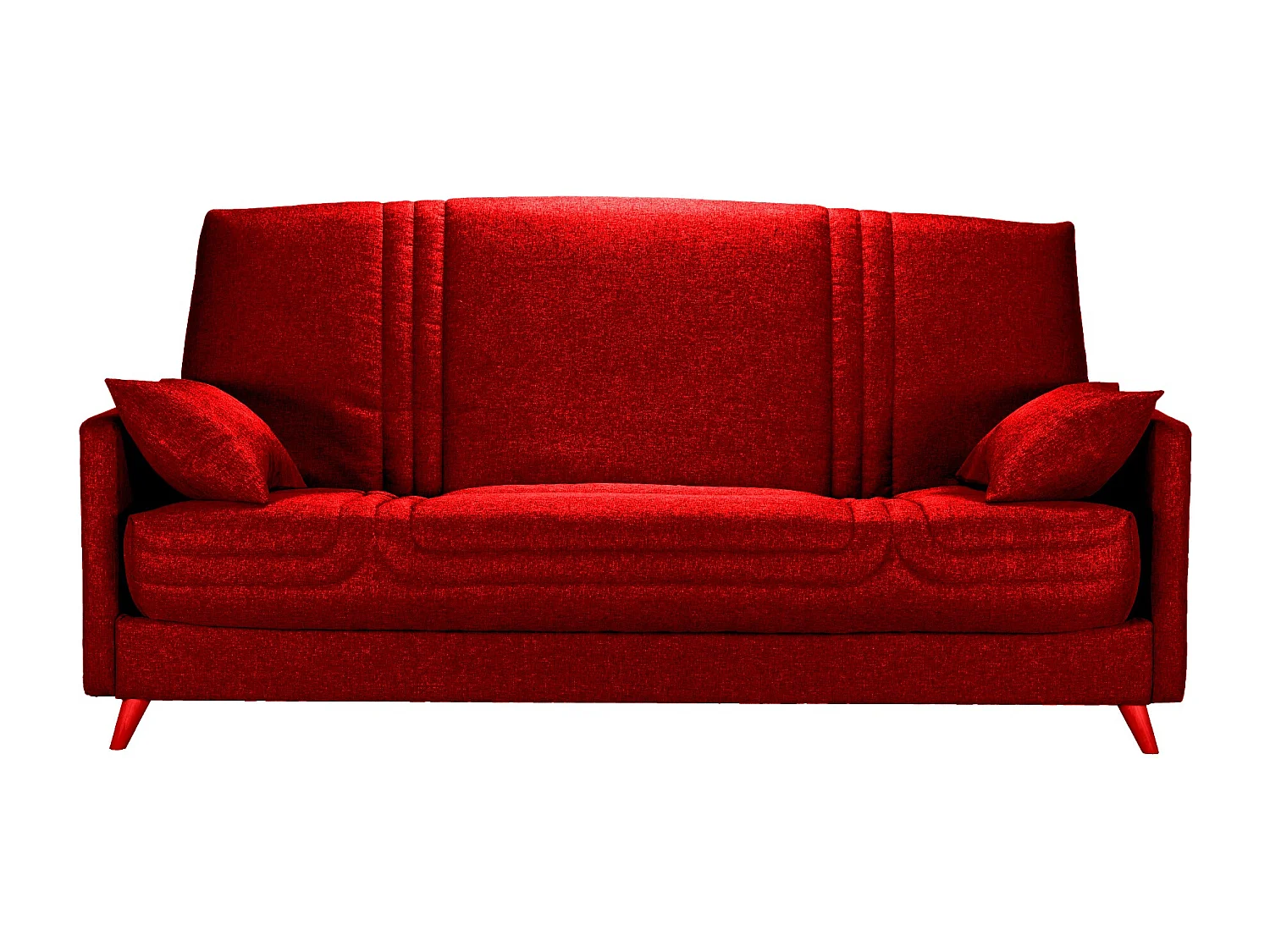 Banquette clic clac tissu 130x190 matelas Bultex 14cm avec rangement Balia-Couleur Rouge