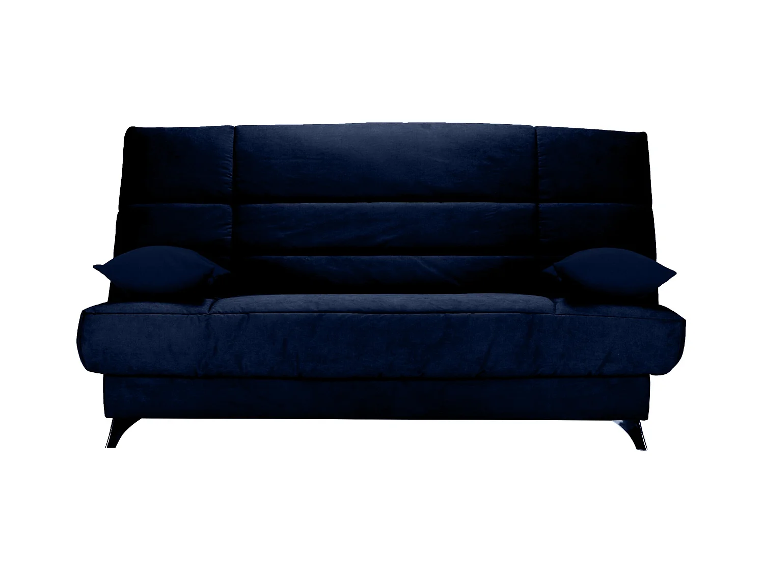 Banquette Clic-clac tissu 130x190 matelas Bultex 14cm avec rangement Belax-Couleur Bleu marine