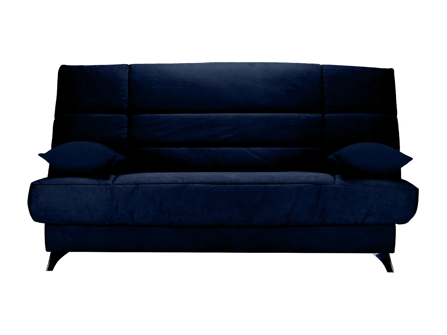 Banquette Clic-clac tissu 130x190 matelas Bultex 14cm avec rangement Belax-Couleur Bleu marine