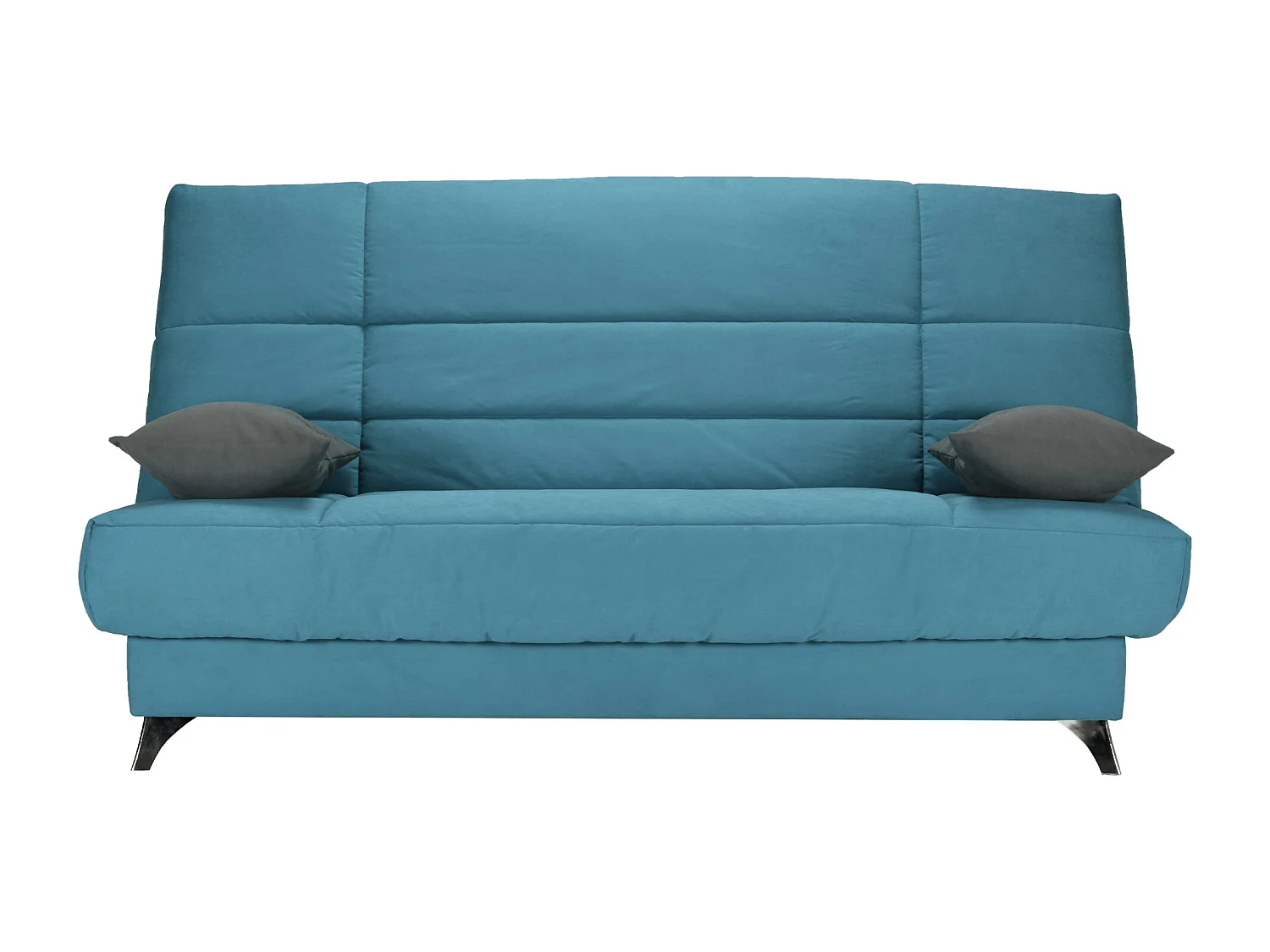 Clic-clac stoffen bank 130x190 cm Bultex matras 14 cm met Belax opberger-Kleur Blauwe Eend