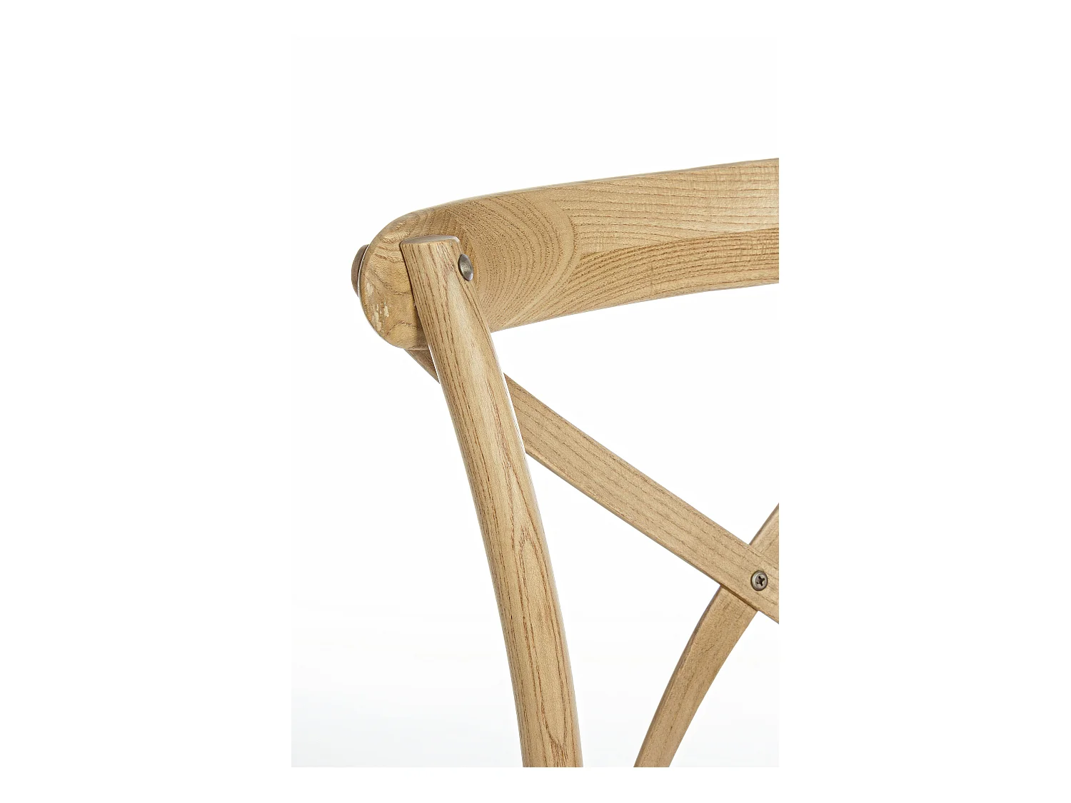 Silla de cocina Kiken - Elegante fusión de madera de olmo y ratán-Color Natural