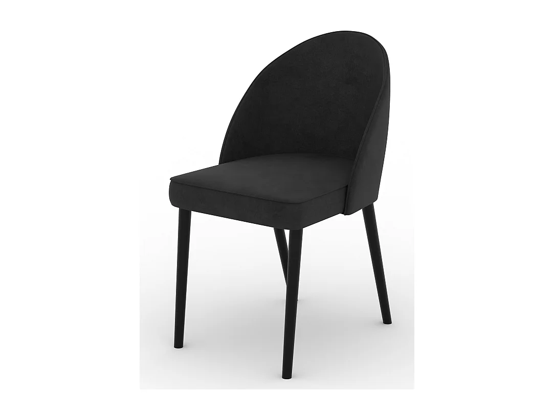 Chaise moderne en bois noir de hêtre et tissu au choix Luna-Tissu 27123