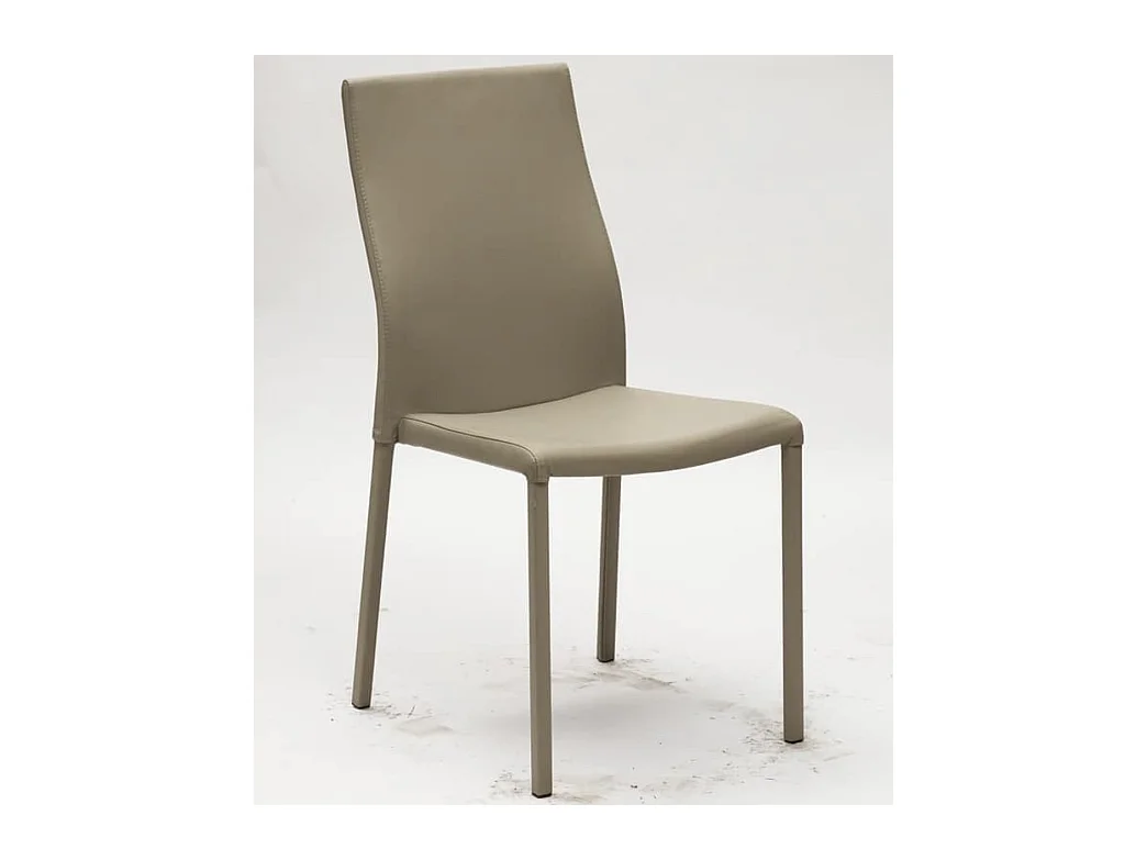 Chaise classique en faux cuir Lenaza - Lot de 4-Couleur Beige clair