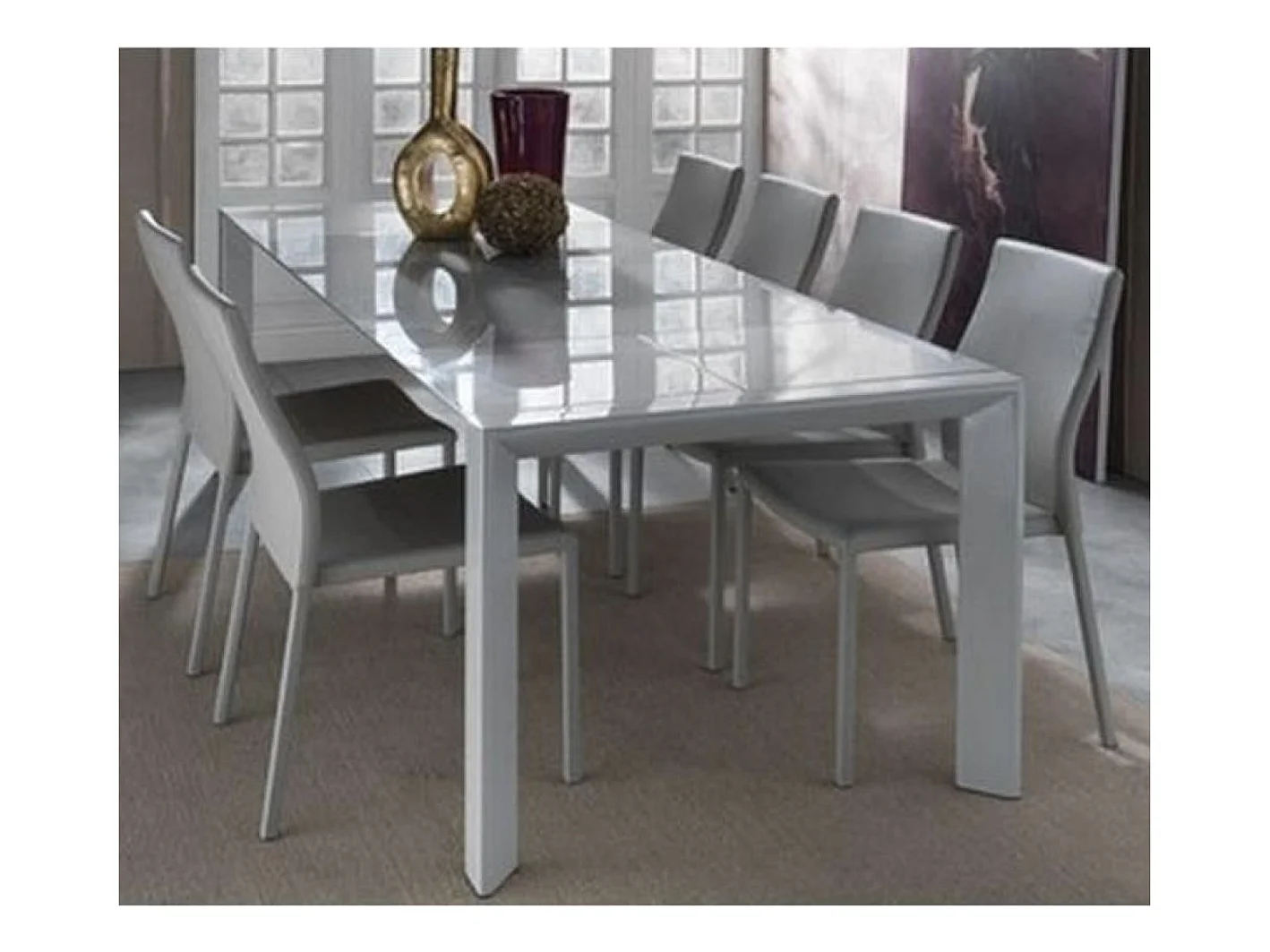 Chaise classique en faux cuir Lenaza - Lot de 4-Couleur Beige clair