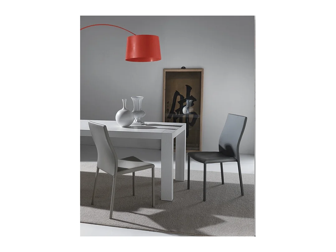 Chaise classique en faux cuir Lenaza - Lot de 4-Couleur Beige clair