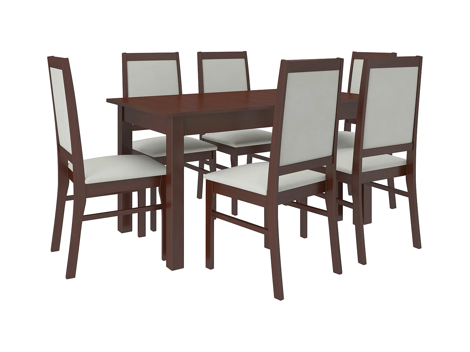 Stoel in donker walnoothout en stof. 34 kleuren om uit te kiezen Klarika-Stof 27120