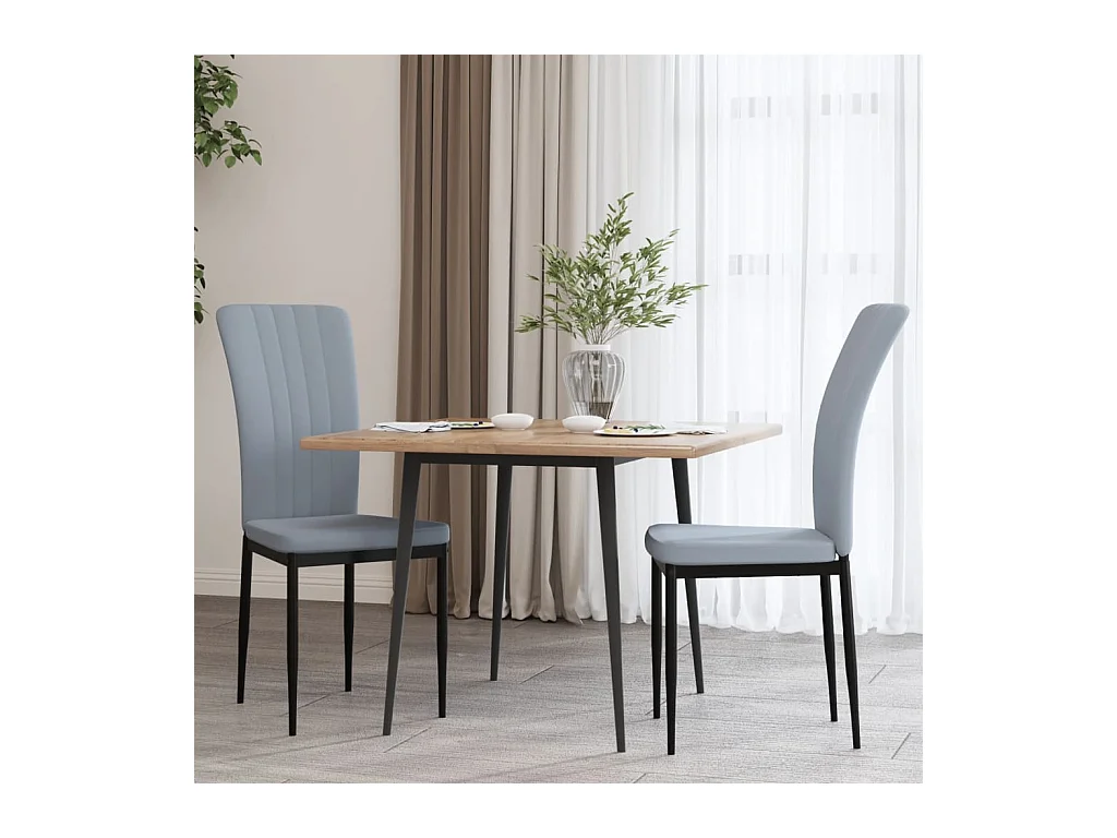 vidaXL Sillas de comedor 2 unidades terciopelo gris claro