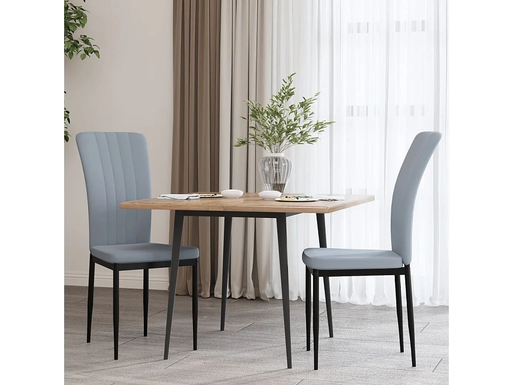 Eetkamerstoelen 2 st fluweel lichtgrijs