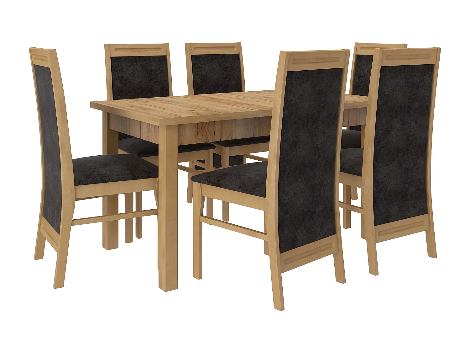 Chaise en bois de hêtre naturel et tissu Komba-Tissu 27118