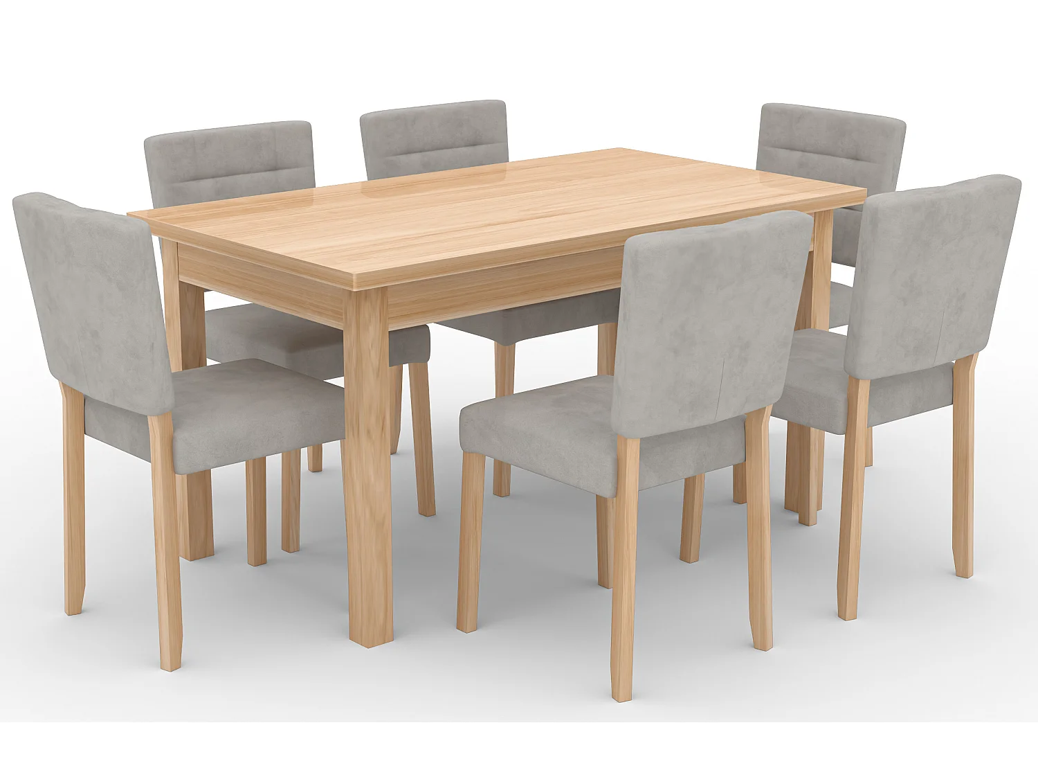 Chaise moderne en bois naturel de hêtre et tissu au choix Kloba-Tissu 27120