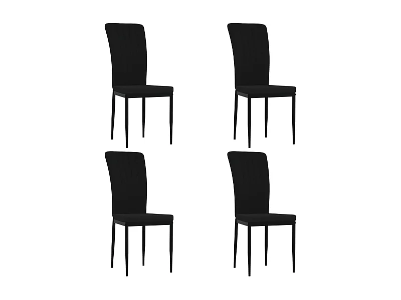 Chaises à manger lot de 4 Noir Velours