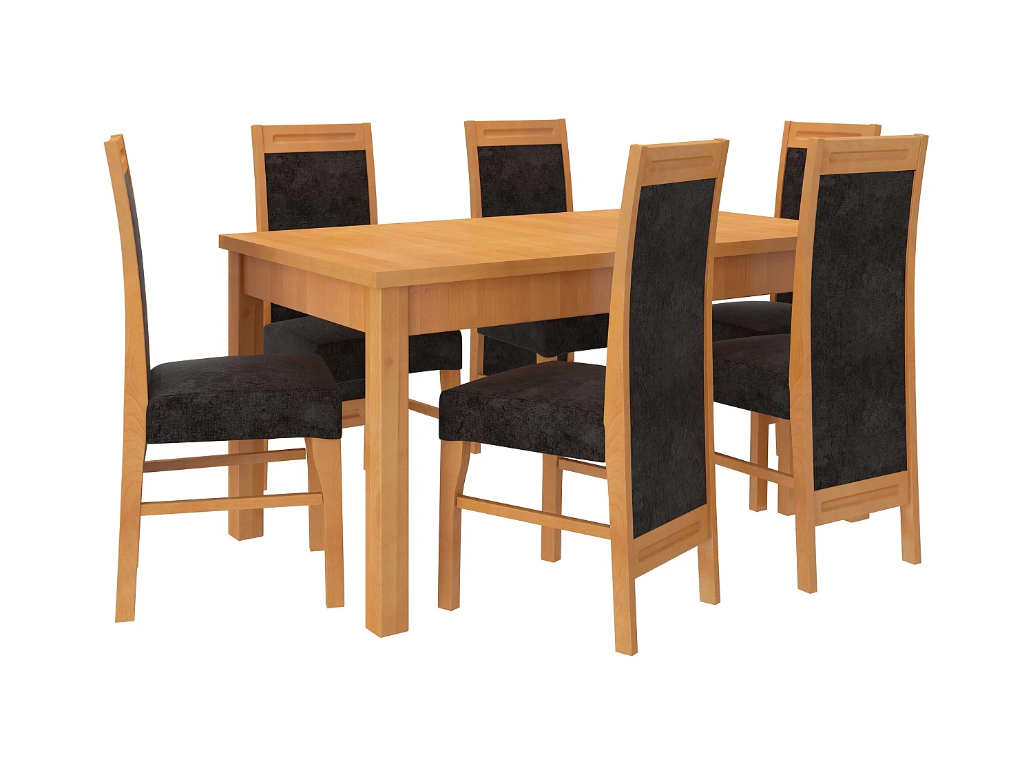 Chaise bois clair de hêtre et tissu Valka-Tissu 27108