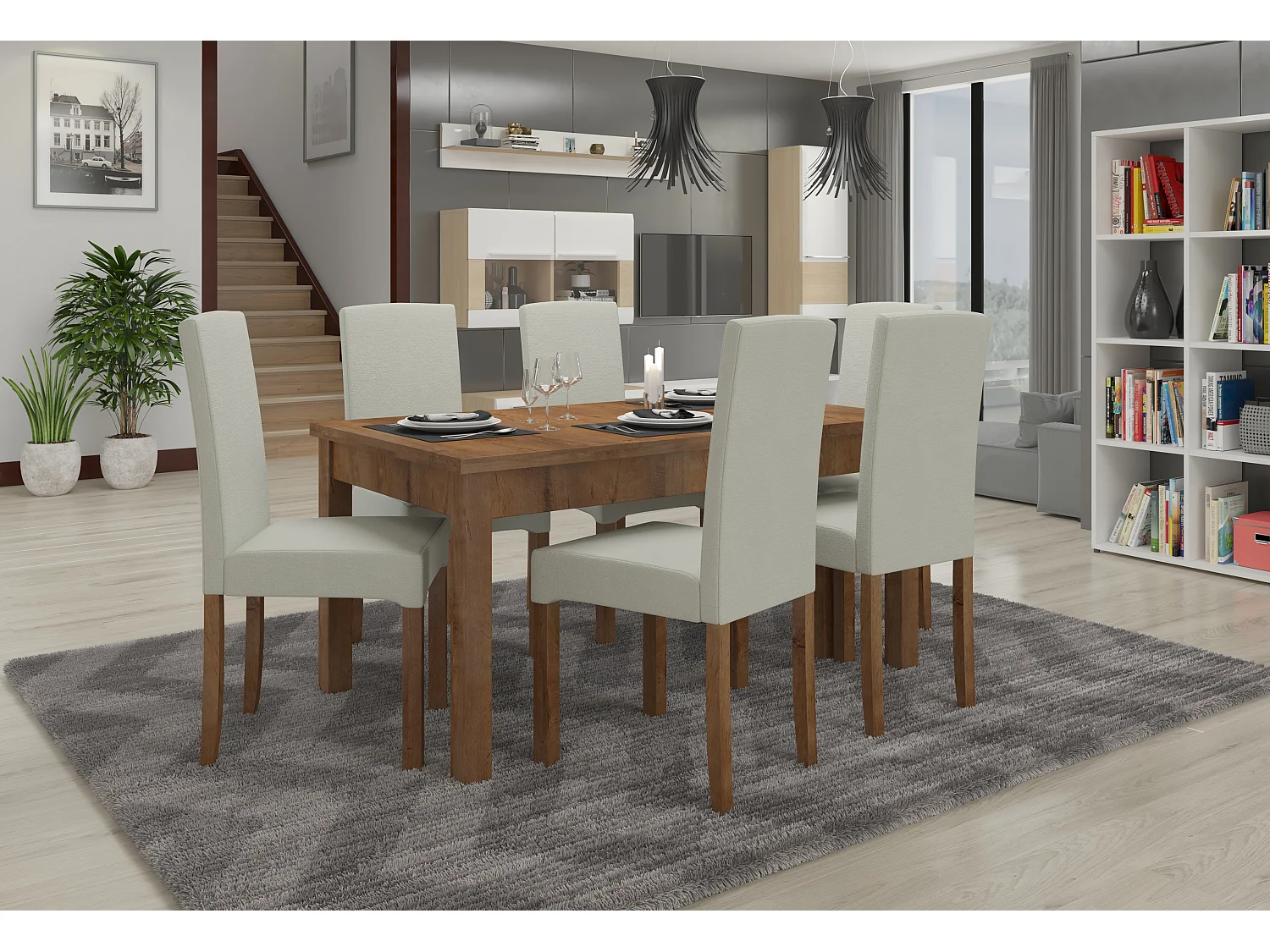 Chaise bois marron et tissu au choix Zakria-Tissu 27102