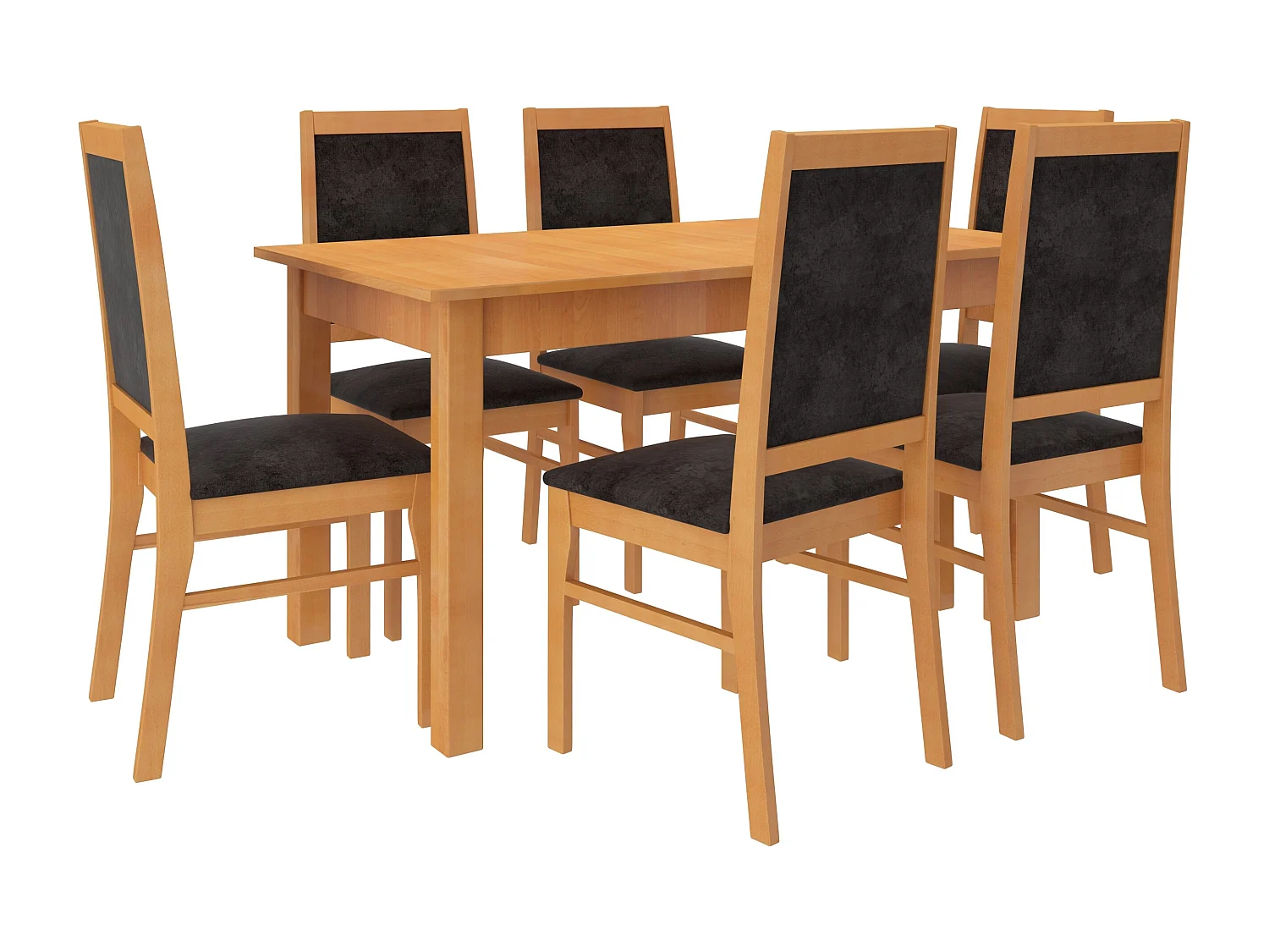 Chaise bois clair de hêtre et tissu Klarika-Tissu 27101