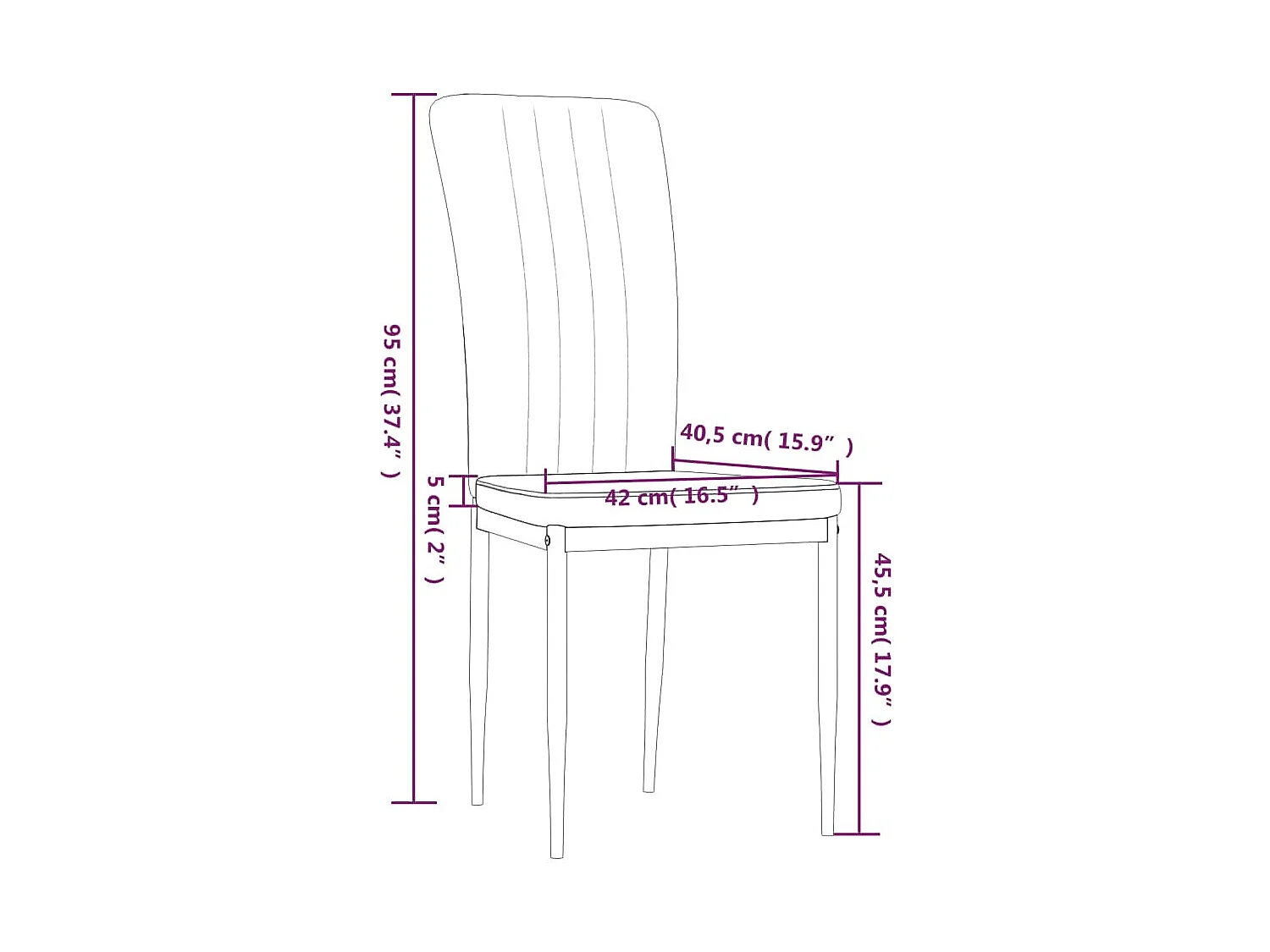 Chaises à manger lot de 2 Gris foncé Velours