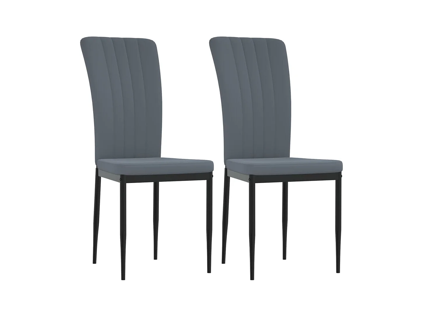 Chaises à manger lot de 2 Gris foncé Velours