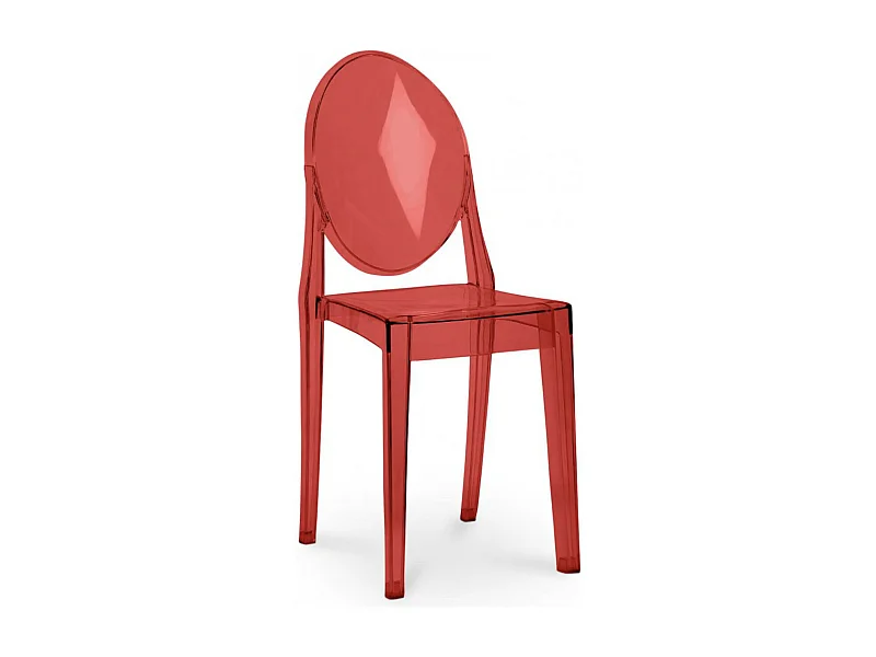 Silla Louiva gris transparente-Color Rojo transparente