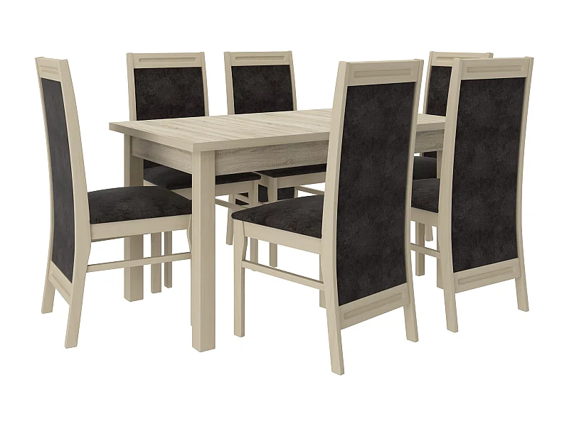 Chaise en bois clair sonoma et tissu Komba-Tissu 27117