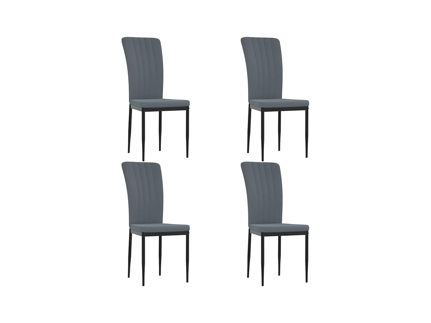Chaises à manger lot de 4 Gris foncé Velours