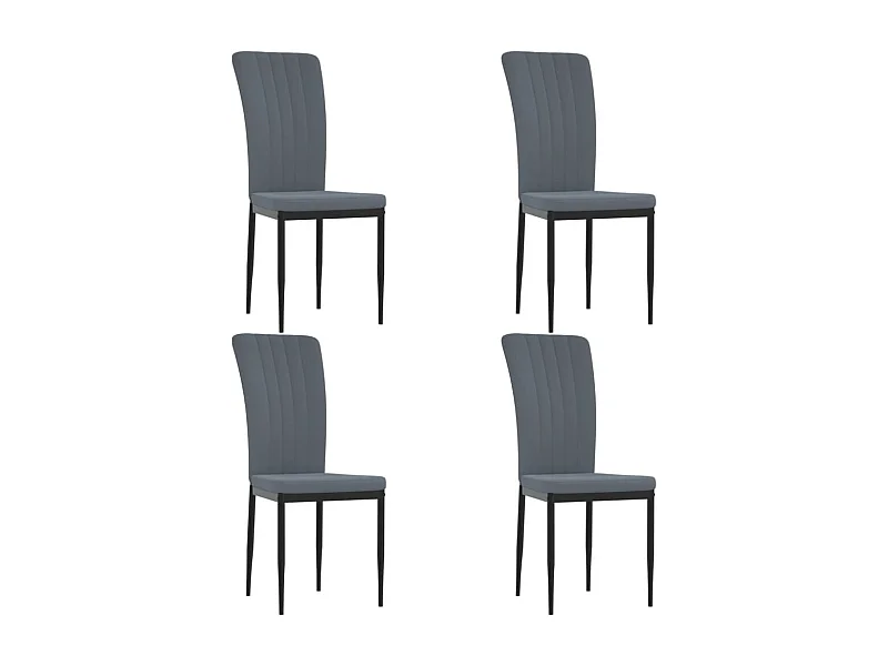 Chaises à manger lot de 4 Gris foncé Velours