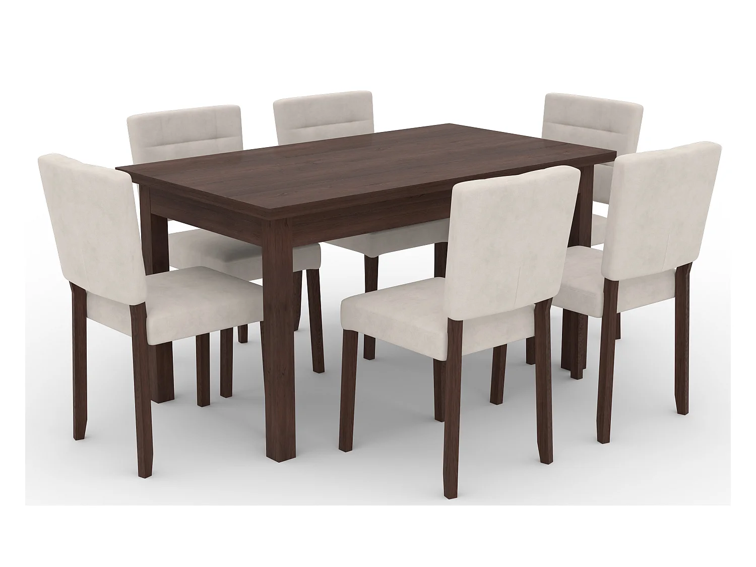 Chaise moderne en bois Noyer foncé et tissu au choix Kloba-Tissu 27108