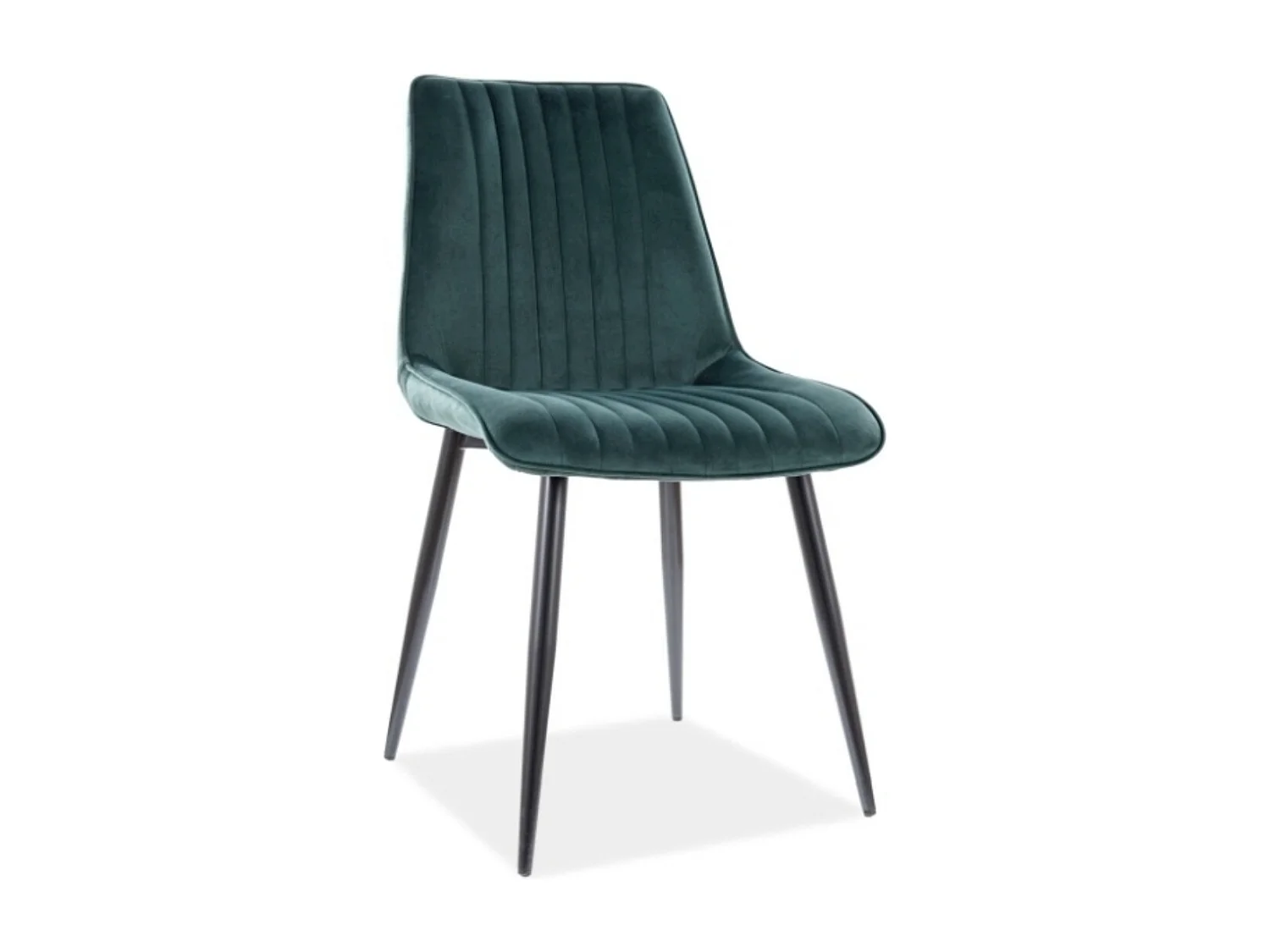Chaise moderne velours et métal noir Vokida - Lot de 4-Couleur Vert épinard