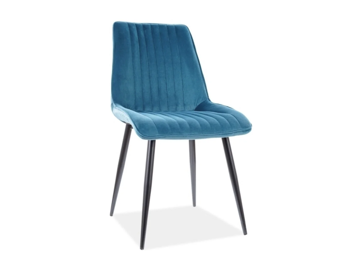 Chaise moderne velours et métal noir Vokida - Lot de 4-Couleur Vert épinard